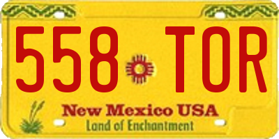 NM license plate 558TOR