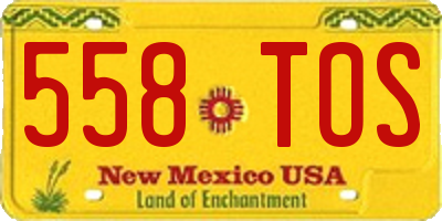 NM license plate 558TOS