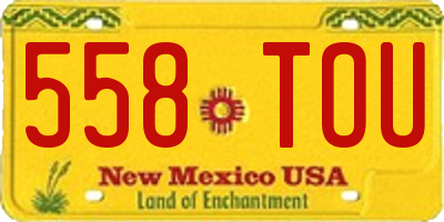 NM license plate 558TOU
