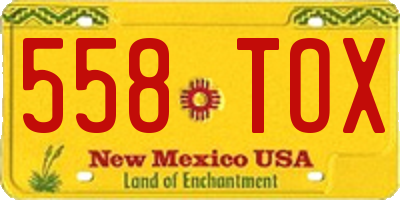 NM license plate 558TOX