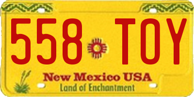 NM license plate 558TOY