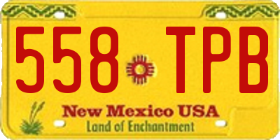 NM license plate 558TPB