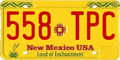 NM license plate 558TPC