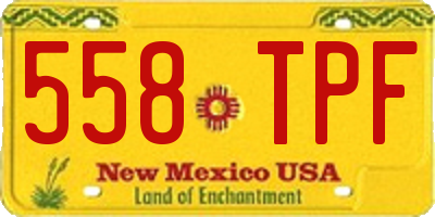 NM license plate 558TPF