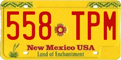NM license plate 558TPM