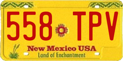 NM license plate 558TPV