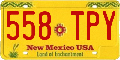 NM license plate 558TPY