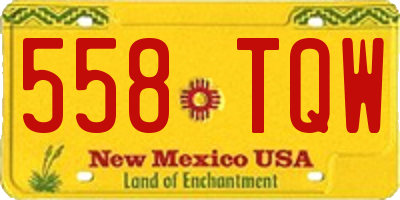 NM license plate 558TQW