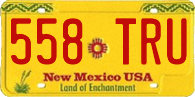 NM license plate 558TRU