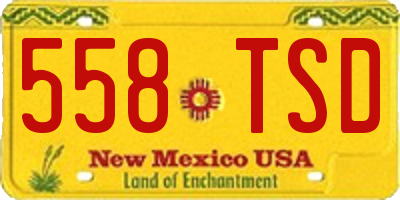 NM license plate 558TSD