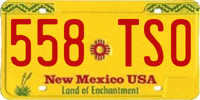 NM license plate 558TSO