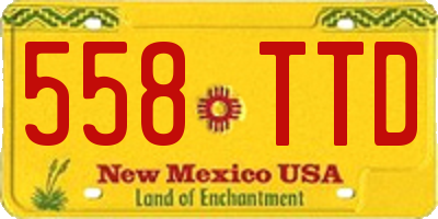 NM license plate 558TTD