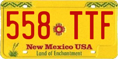 NM license plate 558TTF