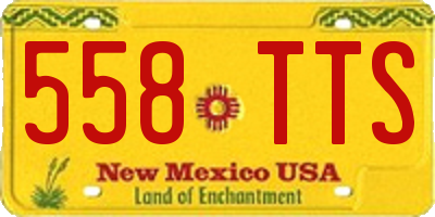 NM license plate 558TTS
