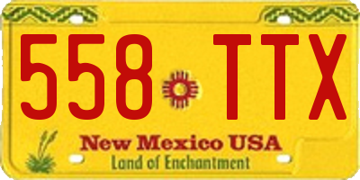 NM license plate 558TTX