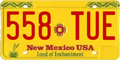 NM license plate 558TUE