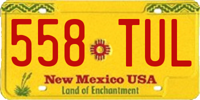 NM license plate 558TUL
