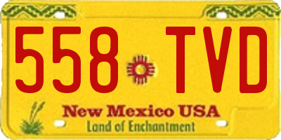 NM license plate 558TVD