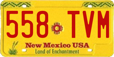 NM license plate 558TVM