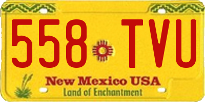 NM license plate 558TVU