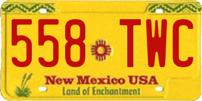 NM license plate 558TWC