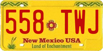 NM license plate 558TWJ