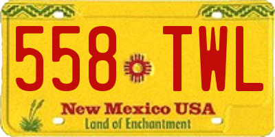 NM license plate 558TWL
