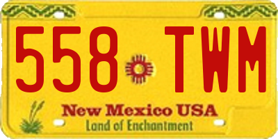 NM license plate 558TWM