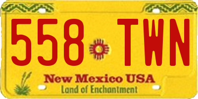 NM license plate 558TWN