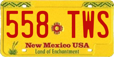 NM license plate 558TWS