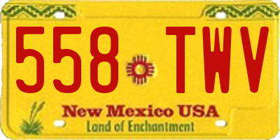 NM license plate 558TWV