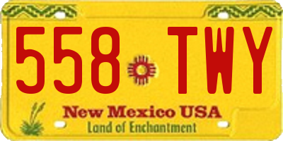 NM license plate 558TWY