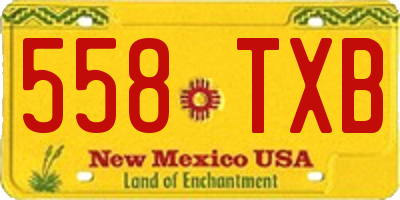 NM license plate 558TXB