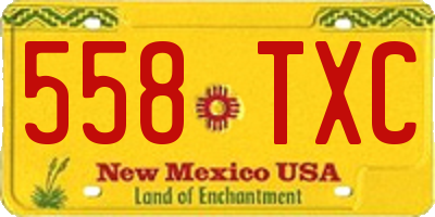 NM license plate 558TXC