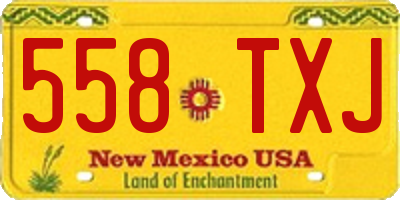 NM license plate 558TXJ