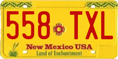 NM license plate 558TXL