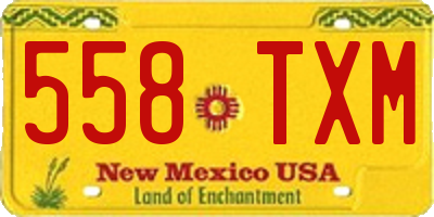 NM license plate 558TXM