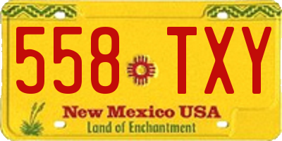 NM license plate 558TXY