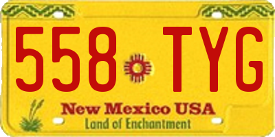 NM license plate 558TYG