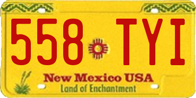 NM license plate 558TYI