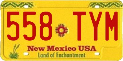 NM license plate 558TYM