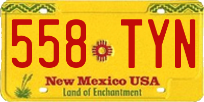 NM license plate 558TYN