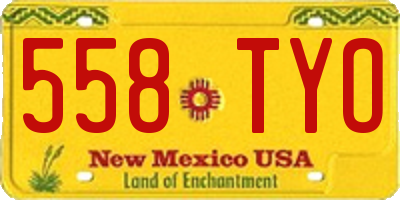 NM license plate 558TYO