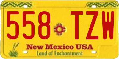 NM license plate 558TZW
