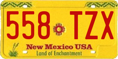 NM license plate 558TZX