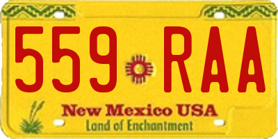 NM license plate 559RAA