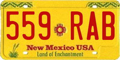 NM license plate 559RAB