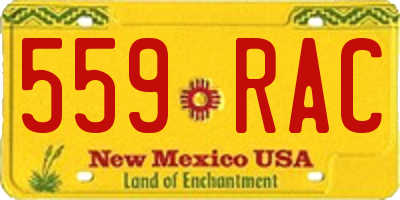 NM license plate 559RAC