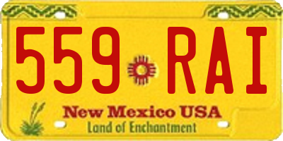 NM license plate 559RAI