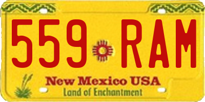 NM license plate 559RAM